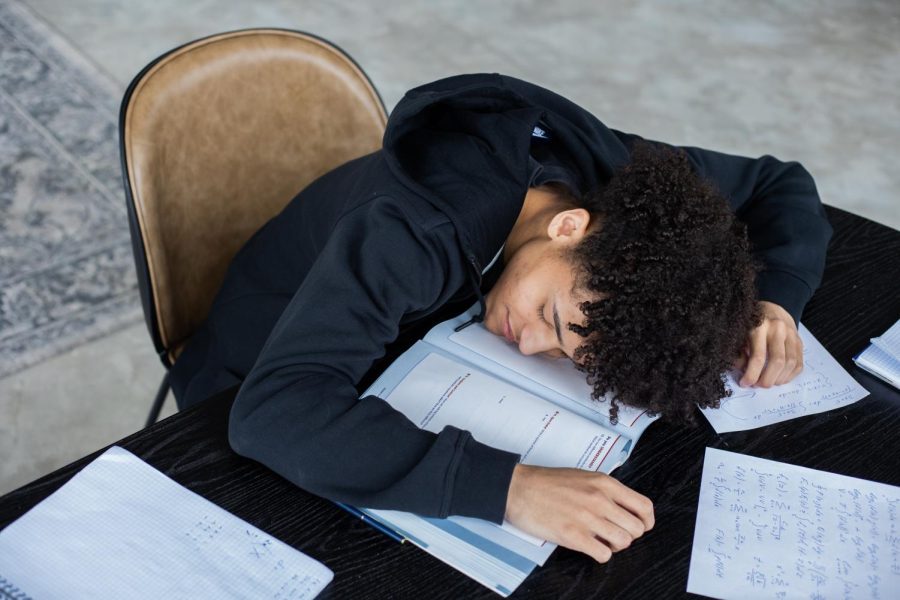 Homework assignments often stretch late into the night for many teens.