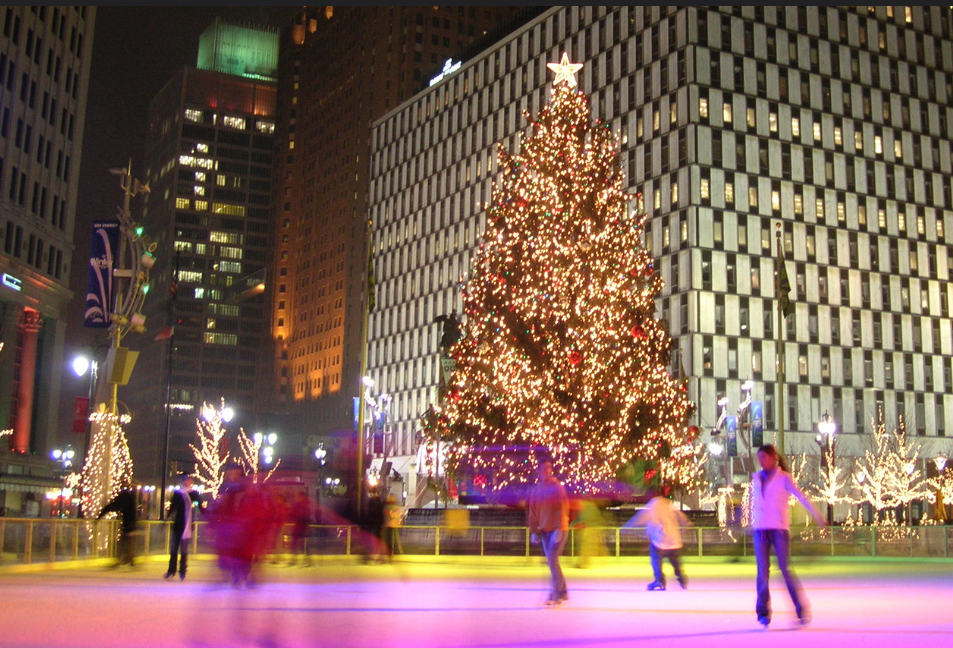 Ice Skating at Campus Martius in Downtown Detroit